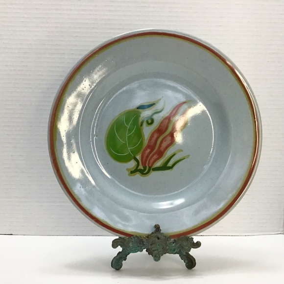 Vintage Fratelli Fanciullacci Ceramic Plate with Leaf and Peppers Italy - Picture 1 of 5